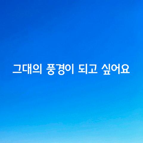 그대의 풍경이 되고 싶어요
