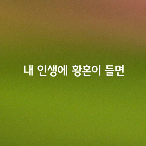 내 인생에 황혼이 들면