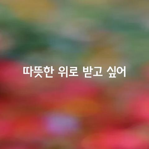 때론 따뜻한 위로 받고 싶어