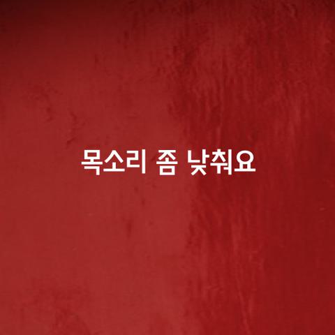 목소리 좀 낮춰요