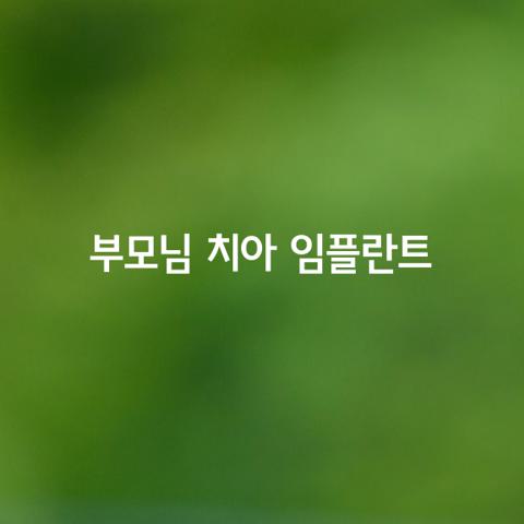부모님 치아 임플란트