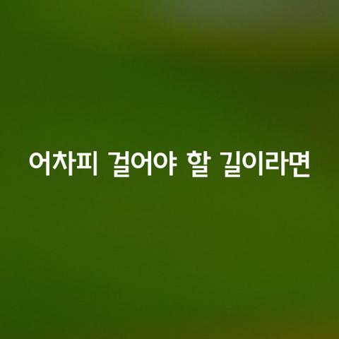 어차피 걸어야 할 길이라면