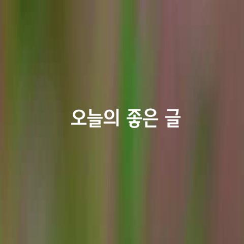 오늘의 좋은 글