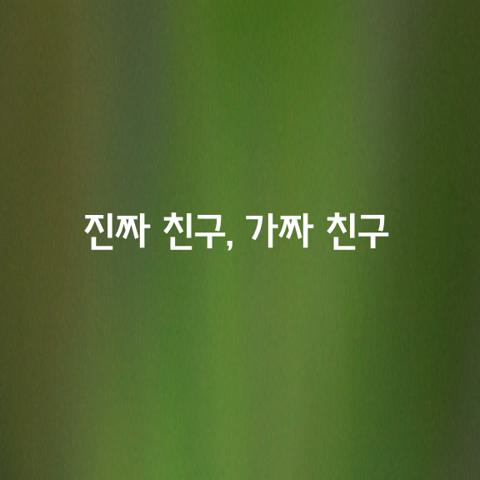 진짜 친구 가짜 친구